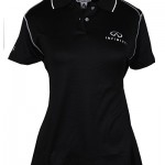 Женская черно-белая рубашка поло (INF020021) Ladies Antigua Strive Polo