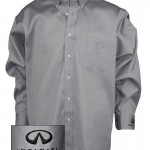 Мужская серая рубашка (INF030007) Mens Pinpoint Oxford Dress Shirt — Grey