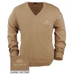 Мужской свитер (INF060001) Fine Gauge V-Neck Sweater Camel Heather