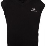 Мужской черный свитер (INF070005) Fine Gauge V-Neck Sweater Vest Black